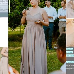 Azzazie jeanna taupe bridesmaid dress